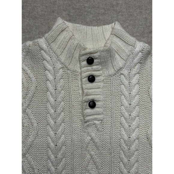 Old Navy Wool Blend Cable Knit Long Sleeve Fisherman Pullover Sweater Size XL - Picture 4 of 10